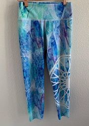 Soulcycle Abstract Tie Dye Blue Branded Logo Active Pants Small