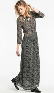 MAISON SCOTCH Scotch & Soda Wanderlust Black & White Floral Maxi Dress size 6