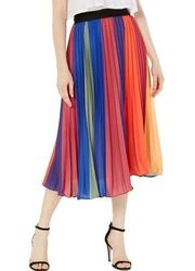 🌙 Lucy Paris Aurora Rainbow Pleated Midi Skirt in Multicolor *Glue Spot*