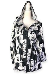 Disney Atmosphere Mickey Mouse Print Parka in a Pocket Windbreaker Hoodie Jacket