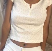 Brandy Melville Zelly Floral Eyelet Top