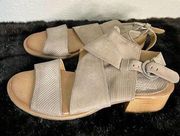 Miz Mooz Fiji Slngback Sandal Pebble Beige Leather Buckle Size EUR 41