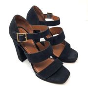 ELIZABETH & JAMES black suede Sandals, size 9 - NWOT