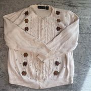 Herman Geist Floral Embroidered Cardigan Sweater