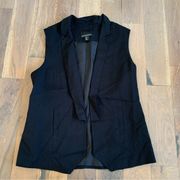 Cynthia Rowley Black Tuxedo Style Sleeveless Lined Vest Size Medium