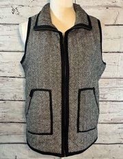 E2 CLOTHING Vest Insulated Black & White Herringbone-Medium