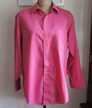 Vintage Oscar de la Renta Shirt L Pink Button Down Long Sleeve Women Barbiecoree