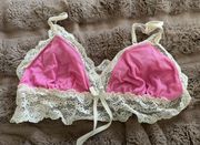 Blue Bird Eberjey  Pink Lace Bralette Revolve Anthro L