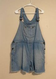 EUC Lee Laundered Bleach Denim Relaxed Fit 5 pocket Shortalls size XL