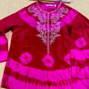 Soft Surroundings Red/Pink Tie Dye Shirt - SIZE Medium
