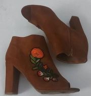 Bamboo Encounter-55S Boho Floral Embroidered Faux-Suede Bootie Size 11