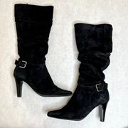 White Mountain Black Heeled Boots