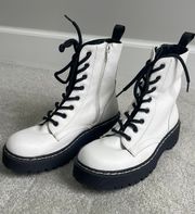 White Combat Boots