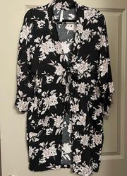 Spiritual Gangster Black Floral Maya Kimono