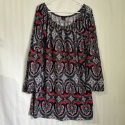 WinWin Paisley Bell Sleeve Tunic Women’s Plus Size 2X