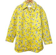 Avec Les Filles NEW Daisy Floral Button Down Coat Jacket Yellow White Large