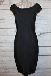 Kenneth Cole New York Black Boatneck Stretch Cocktail Dress Size Small