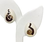 Alice CAVINESS Enamel White Gold Black Clip On Earrings