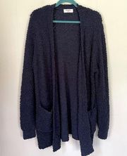 Zenana Blue Open Front Cardigan Sweater ~ Cozy Loungewear ~ Women’s Size 1X