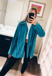 turquoise button up