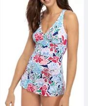 Crown & Ivy XL Floral One Piece Swimsuit