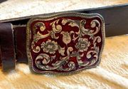 Vintage belt with belt buckle made in Italy