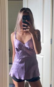 Purple Satin Top