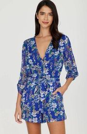 🖤 Yumi Kim Liz Belted Romper - Floral - Blue Multi/Eden Royal Blue