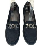 Habit Black Suede Jewel Rhinestone Womens Loafers size 11