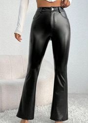 Shein Black Flair Leather Pants