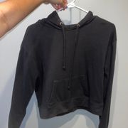 Black Cropped Hoodie 