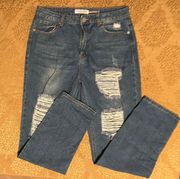 Jeans Ripped Relaxed Blue Size 11