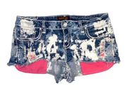 Y2K shorts, vintage Zana Di short shorts, bleached, distressing, embellished