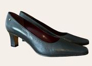 Etienne Aigner Dark Gray Leather High Heels Shoes Pumps Women’s Size 5.5