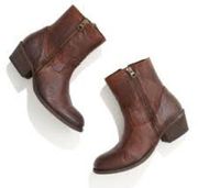 H by Hudson Riley Brown Leather Western Ankle Booties 36