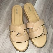 Anthropologie Kaanas beige Oia infinity espadrille sandals size 8