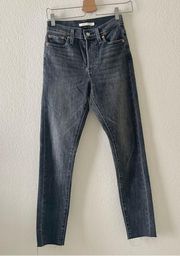 Levi Strauss Wedgie Skinny Ankle Jean Raw Hem