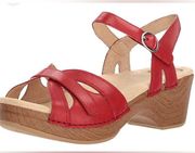 Dansko red leather sandals size 41