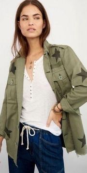 ANTHROPOLOGIE PISTOLA CAMILO UTILITY JACKET GREEN STARS S