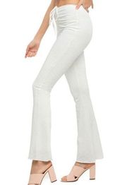 White flare pants