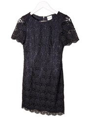 REISS Women's Swift Guipure Black Lace Dress Sz 4