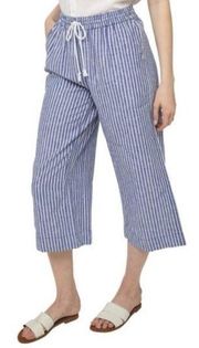 BeachLunchLounge Margot Linen Blend Stripe Cropped Capri Pant size XS