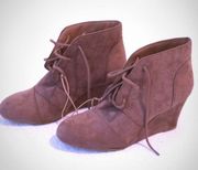 New Wedge Lace Up Brown Boots