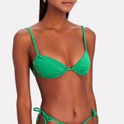 WeWoreWhat Green Ruched Bikini Top Size Small!