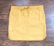 Orvis • mustard yellow skirt pull-on drawstring travel hiking stretch cotton