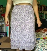 Thrifted Purple Floral Midi Skirt