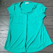 Dana Buchman Blouse top shirt green size M medium