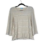 J. McLaughlin Cream Fringe Sweater