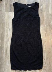 Haute Hippie Black Lace Sleeveless Dress with Exposed Gold Zipper- sz. 8