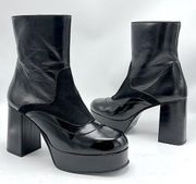 See By Chloe black leather platform ankle boots size 8 / 39.5